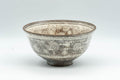 Japanese Matcha Bowl - Floral Mishima Grey White Glazed Chawan - 350ml