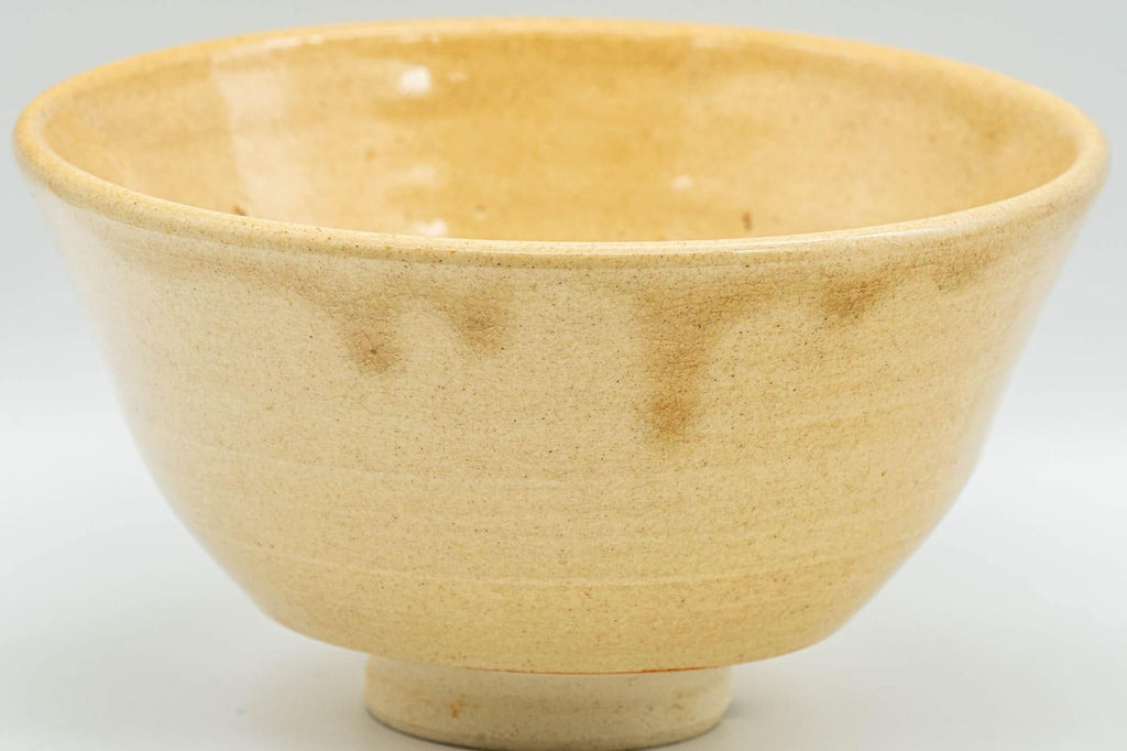 Japanese Matcha Bowl - Beige Drip-Glazed Hagi-yaki Chawan - 300ml