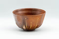Japanese Matcha Bowl - 腰 Gold Striped Umber Koshi Chawan - 400ml
