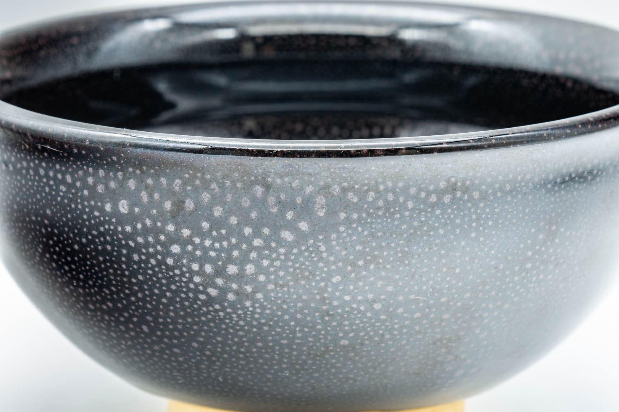Japanese Matcha Bowl - Tenmoku Glazed Komogai-nari Chawan - 300ml