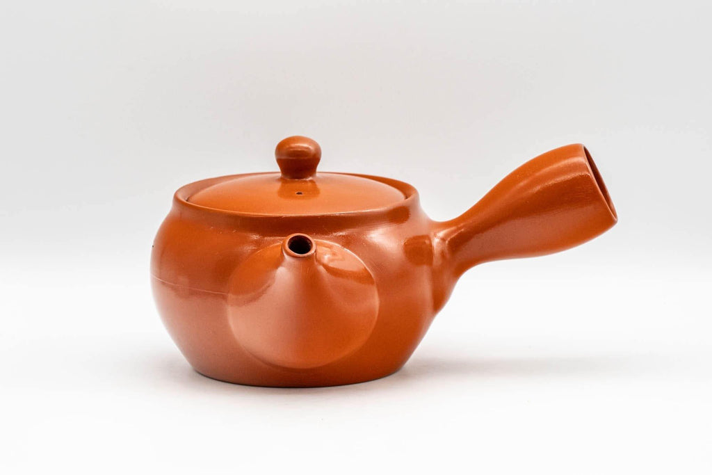 Japanese Kyusu - Floral Engraved Tokoname-yaki Teapot - 350ml