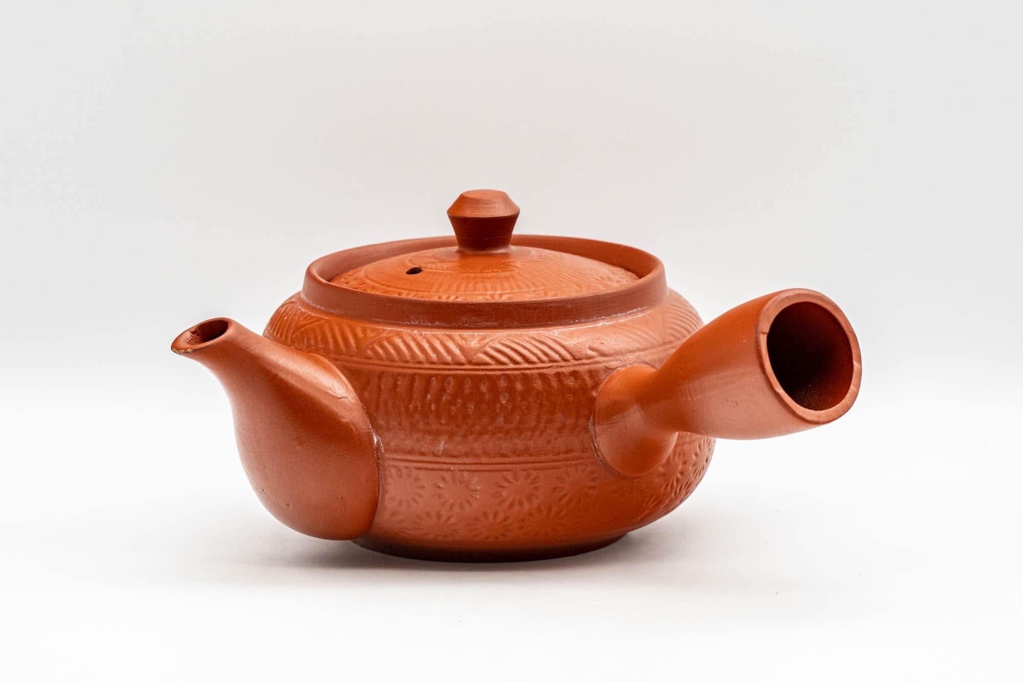Japanese Kyusu - Floral Geometric Tokoname-yaki Teapot - 350ml