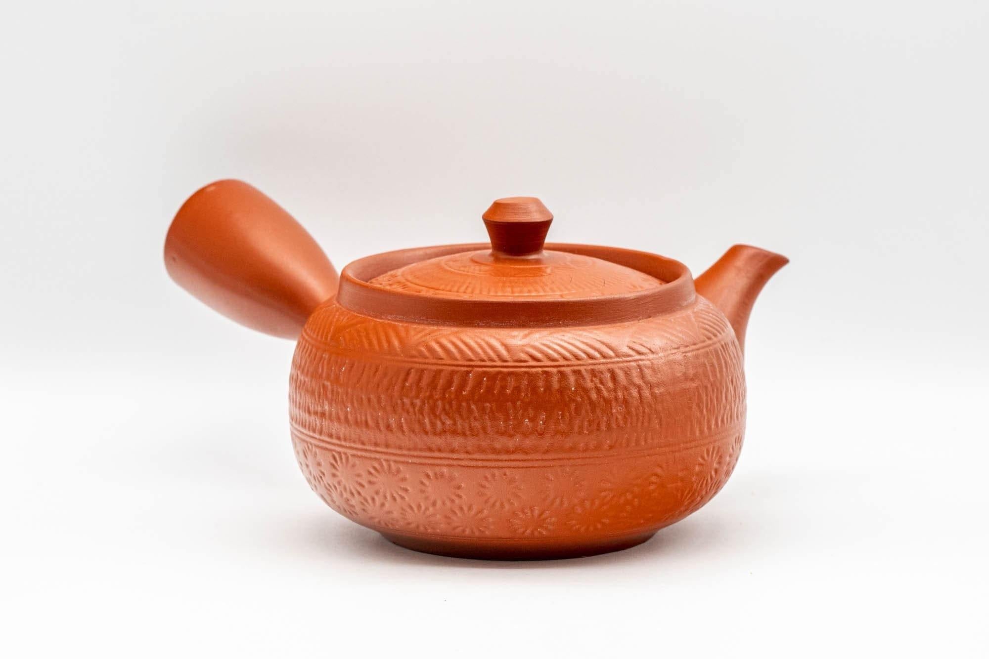 Japanese Kyusu - Floral Geometric Tokoname-yaki Teapot - 350ml