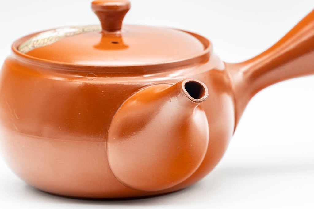 Japanese Kyusu - Floral Engraved Tokoname-yaki Debeso Teapot - 320ml