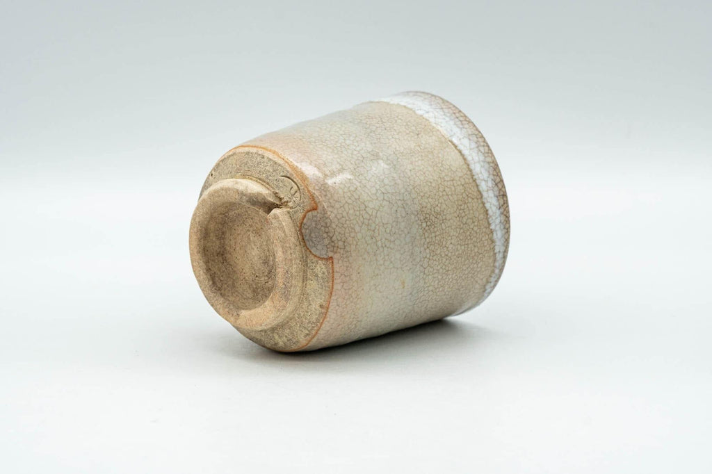Japanese Teacup - Beige White Weathered Hagi-yaki Yunomi - 90ml