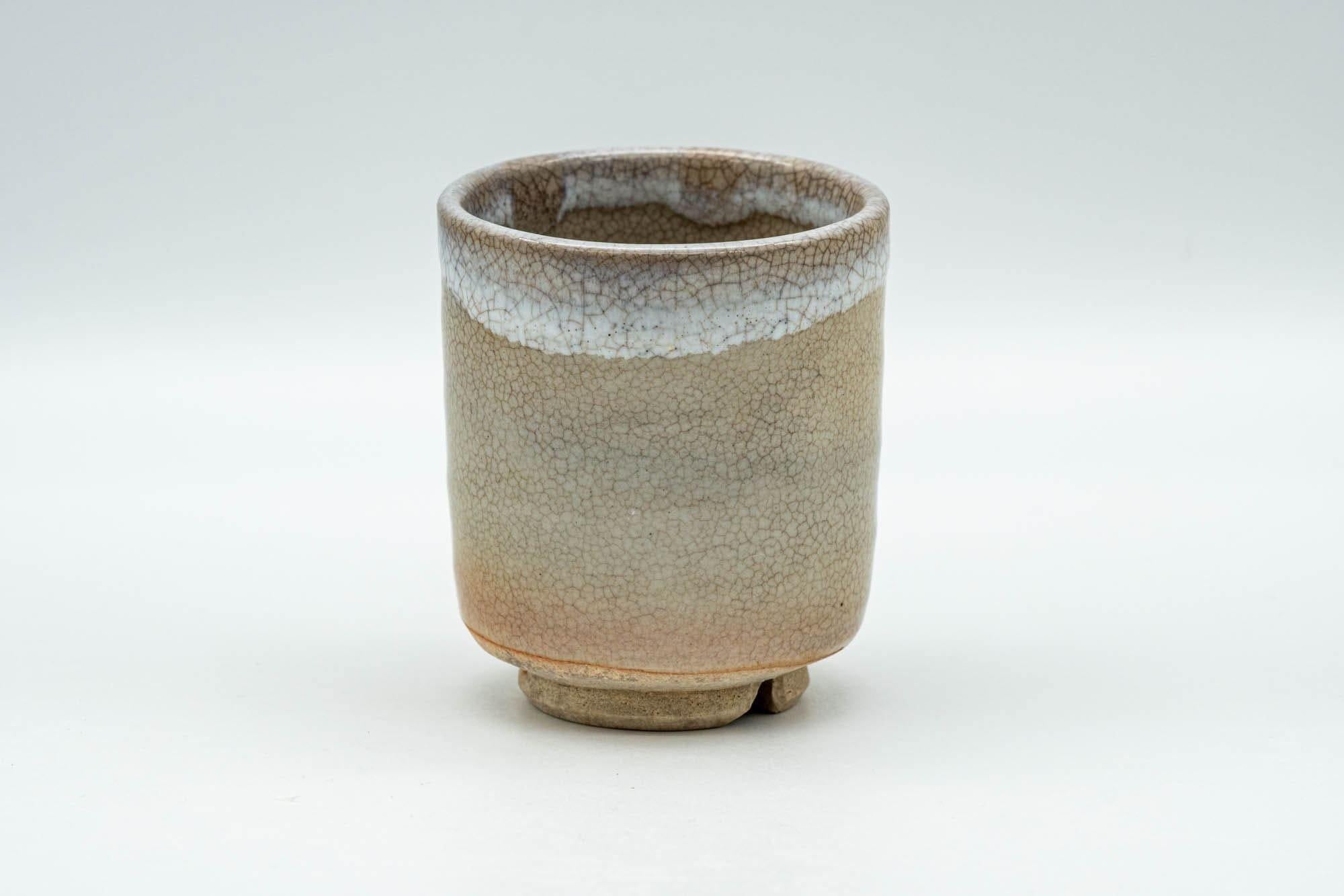 Japanese Teacup - Beige White Weathered Hagi-yaki Yunomi - 90ml