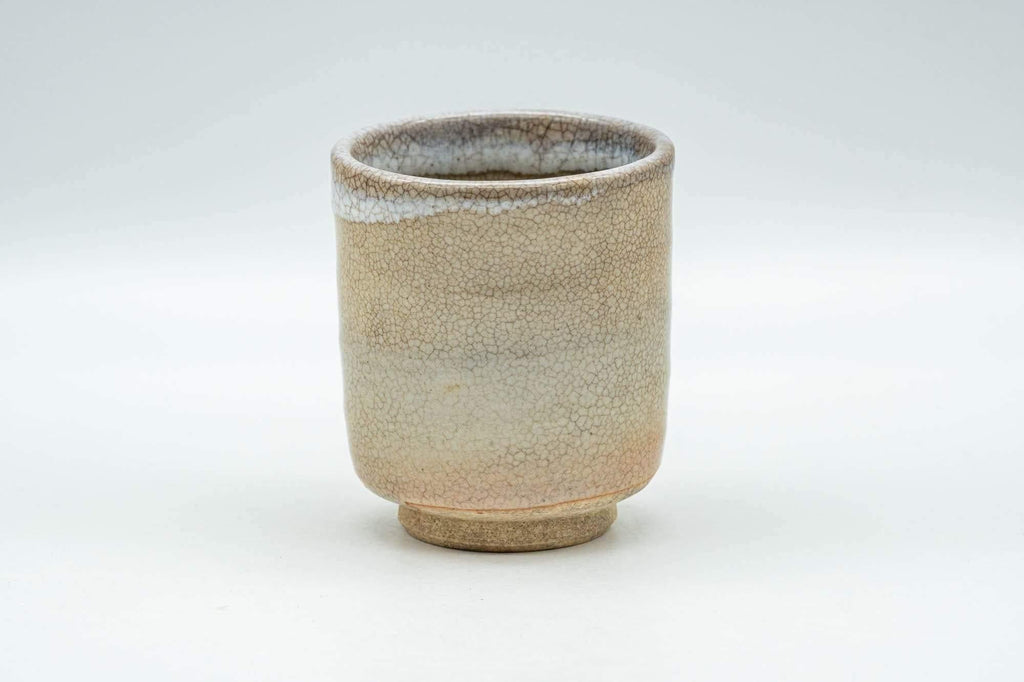 Japanese Teacup - Beige White Weathered Hagi-yaki Yunomi - 90ml