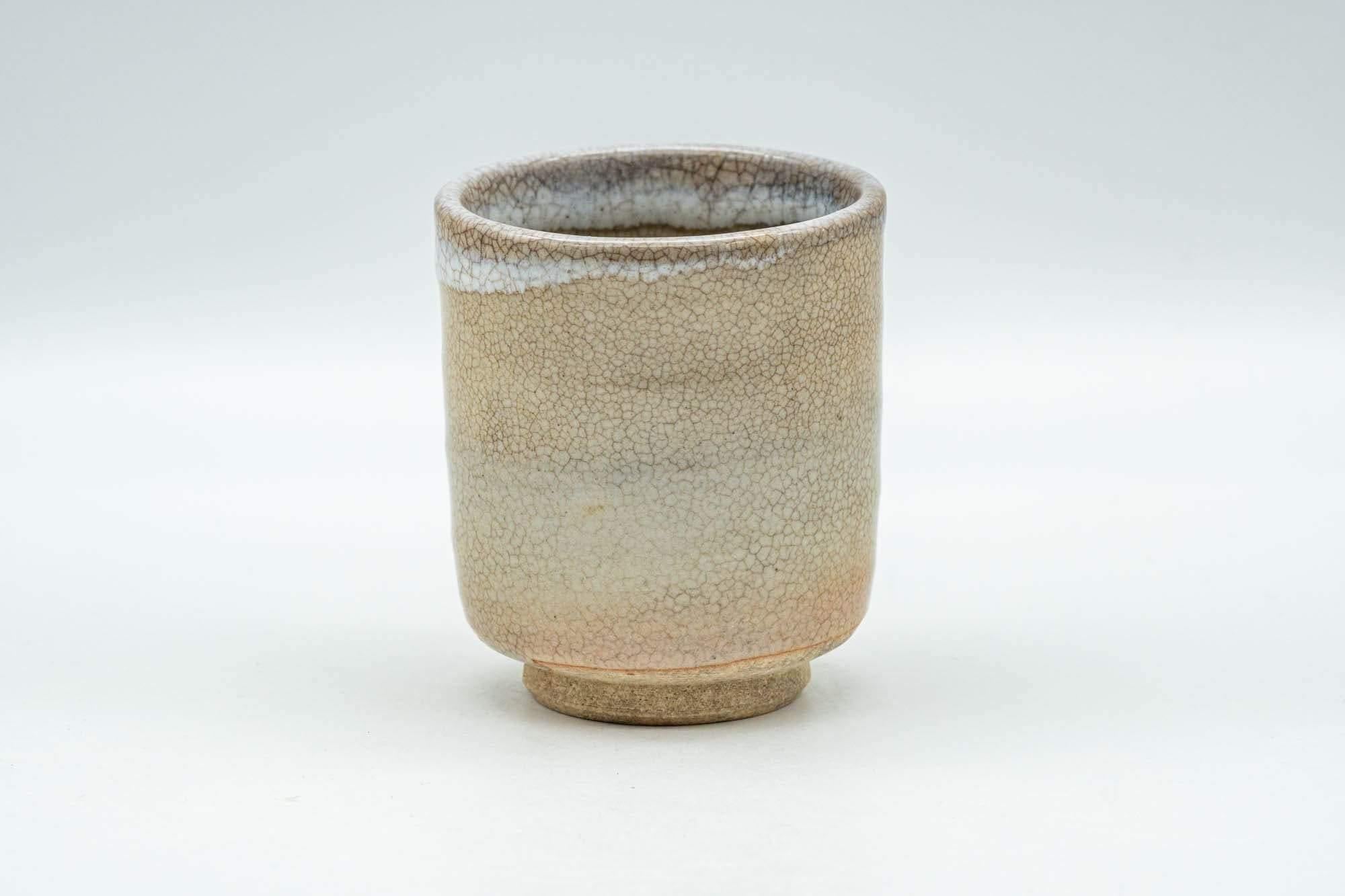 Japanese Teacup - Beige White Weathered Hagi-yaki Yunomi - 90ml