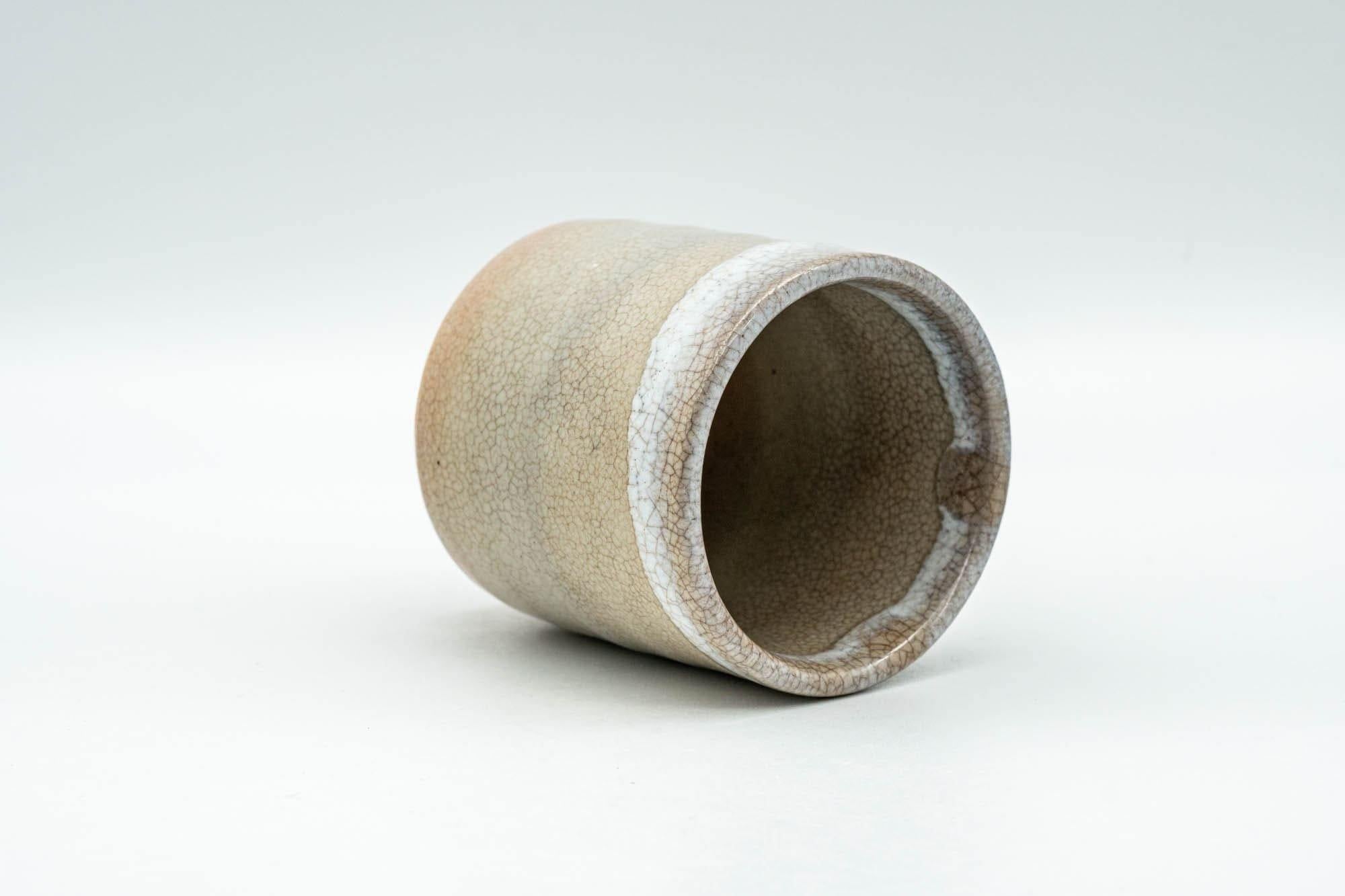 Japanese Teacup - Beige White Weathered Hagi-yaki Yunomi - 90ml