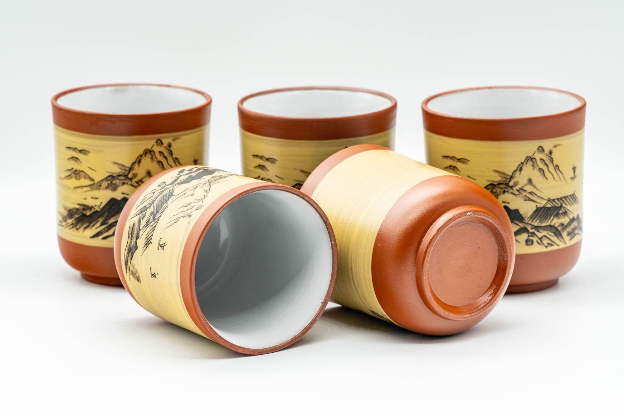 Japanese Teacup - Mountainous White Inner Glazed Tokoname-yaki Yunomi- 110ml