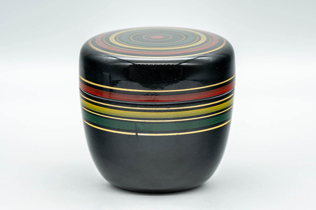 Japanese Natsume - Green Red Yellow Striped Matcha Caddy - 100ml