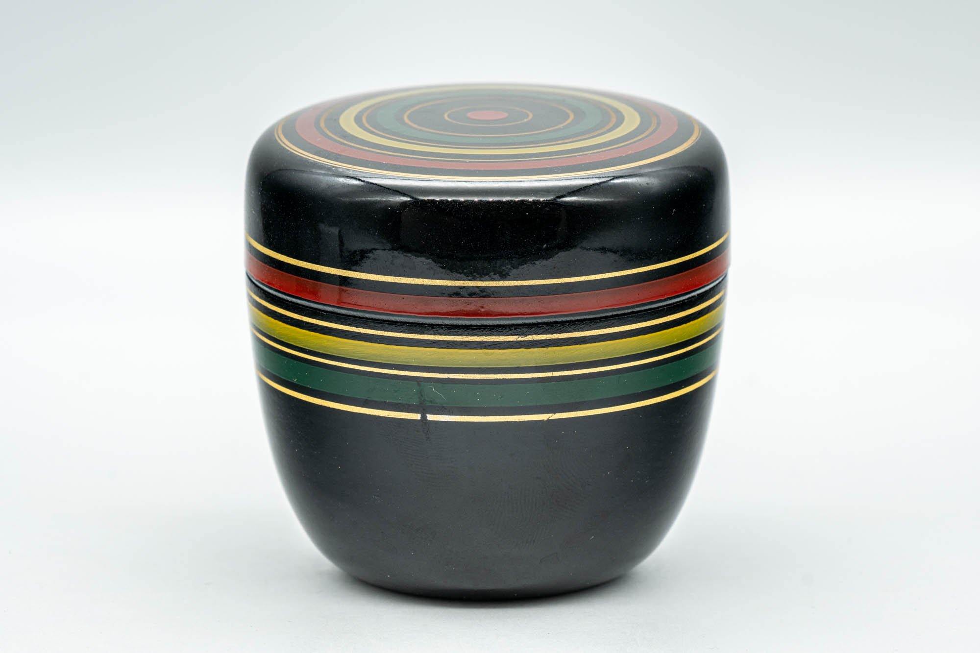 Japanese Natsume - Green Red Yellow Striped Matcha Caddy - 100ml