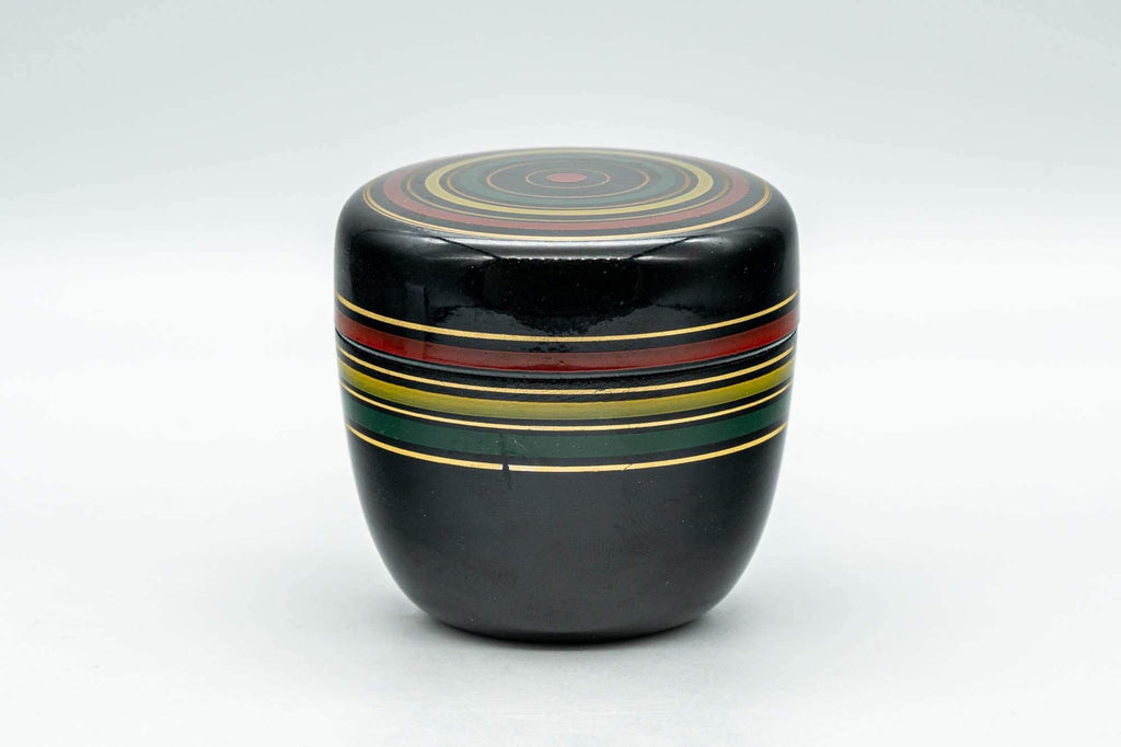 Japanese Natsume - Green Red Yellow Striped Matcha Caddy - 100ml