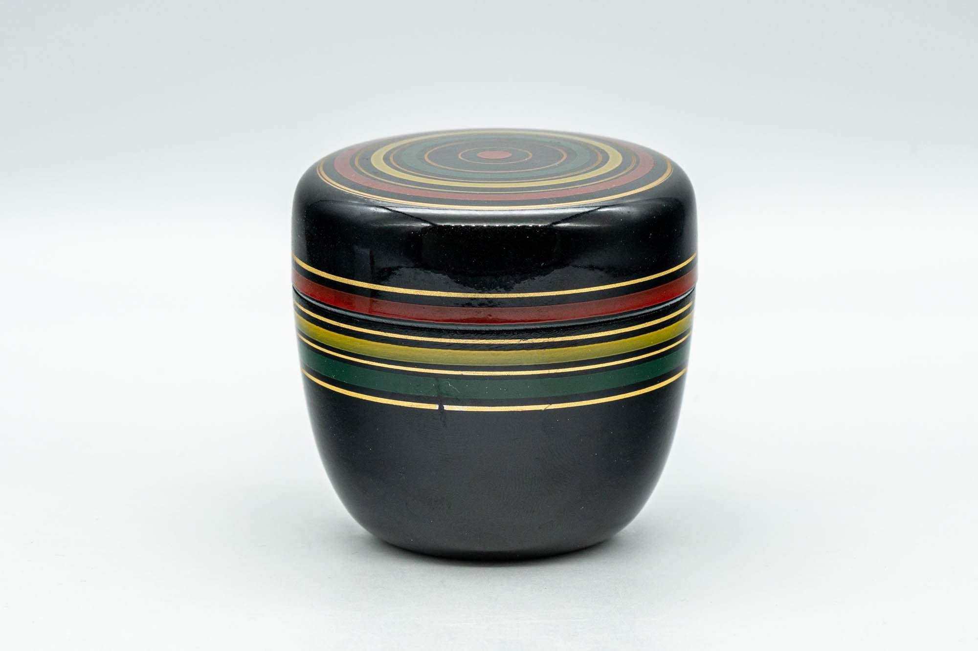 Japanese Natsume - Green Red Yellow Striped Matcha Caddy - 100ml