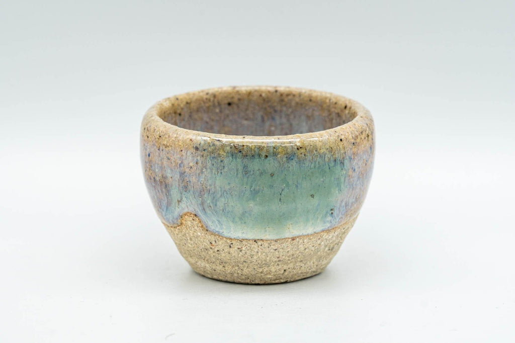 Japanese Teacup - Green and White Glazed Guinomi - 25ml