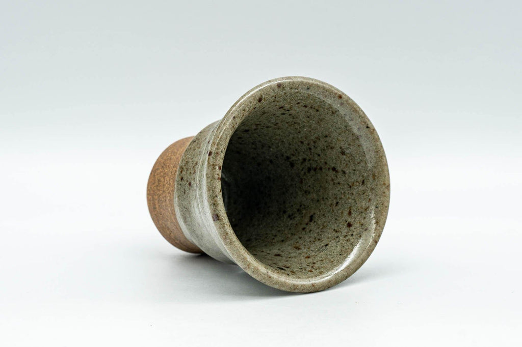 Japanese Teacup - Olive Green Glazed Ribbed Guinomi - 55ml