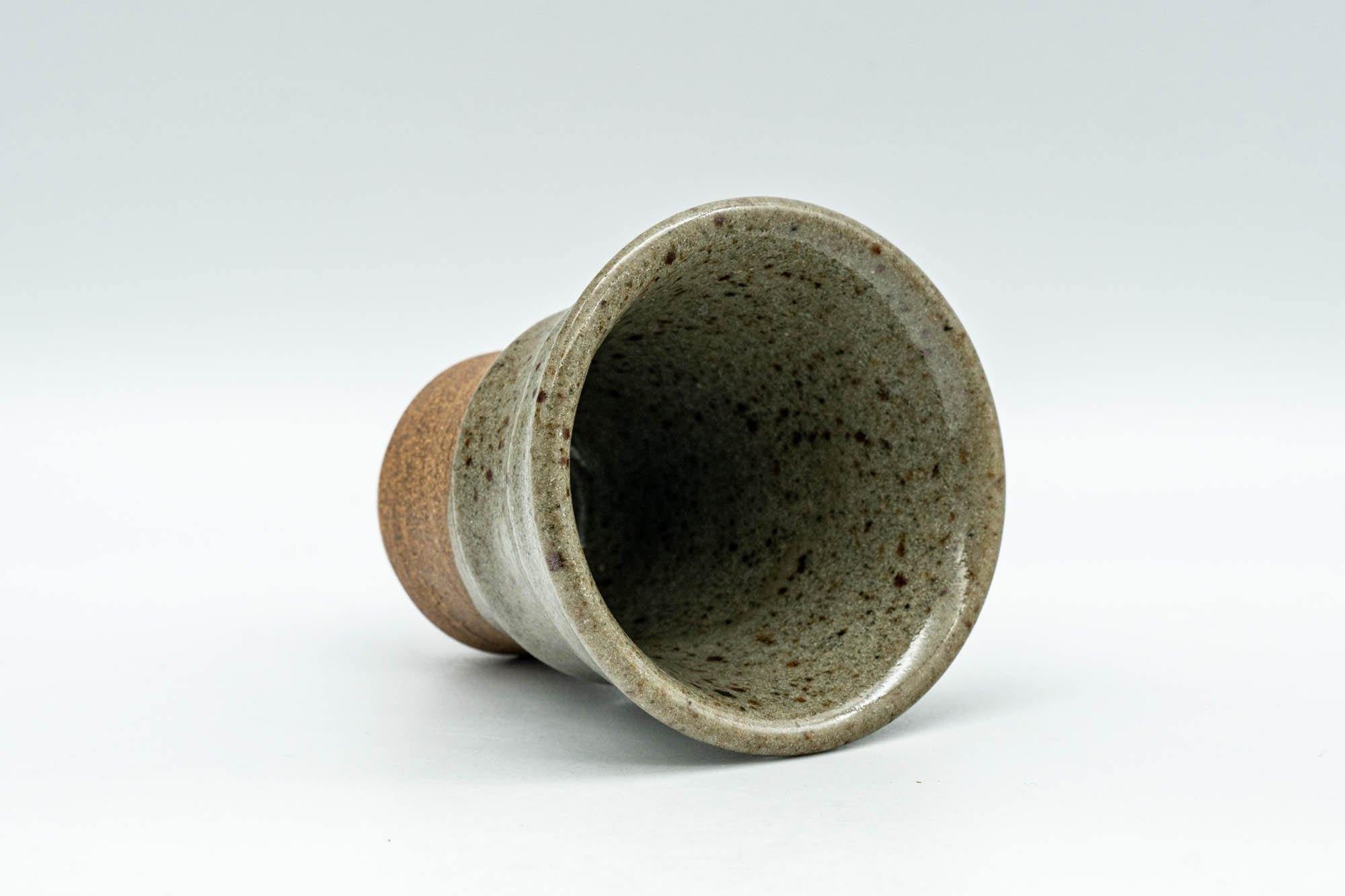 Japanese Teacup - Olive Green Glazed Ribbed Guinomi - 55ml