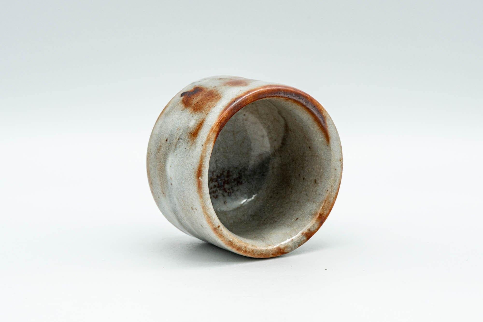 Japanese Teacup - Orange Milky White Shino Glazed Guinomi - 50ml