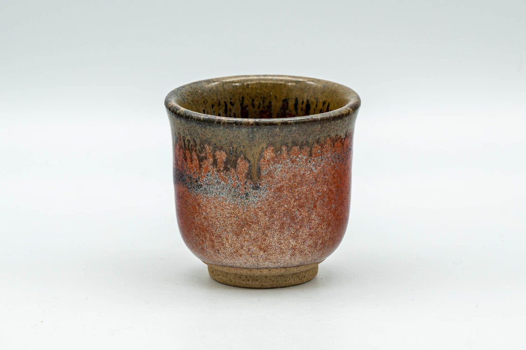 Japanese Teacup - Red Brown Drip-Glazed Guinomi - 45ml