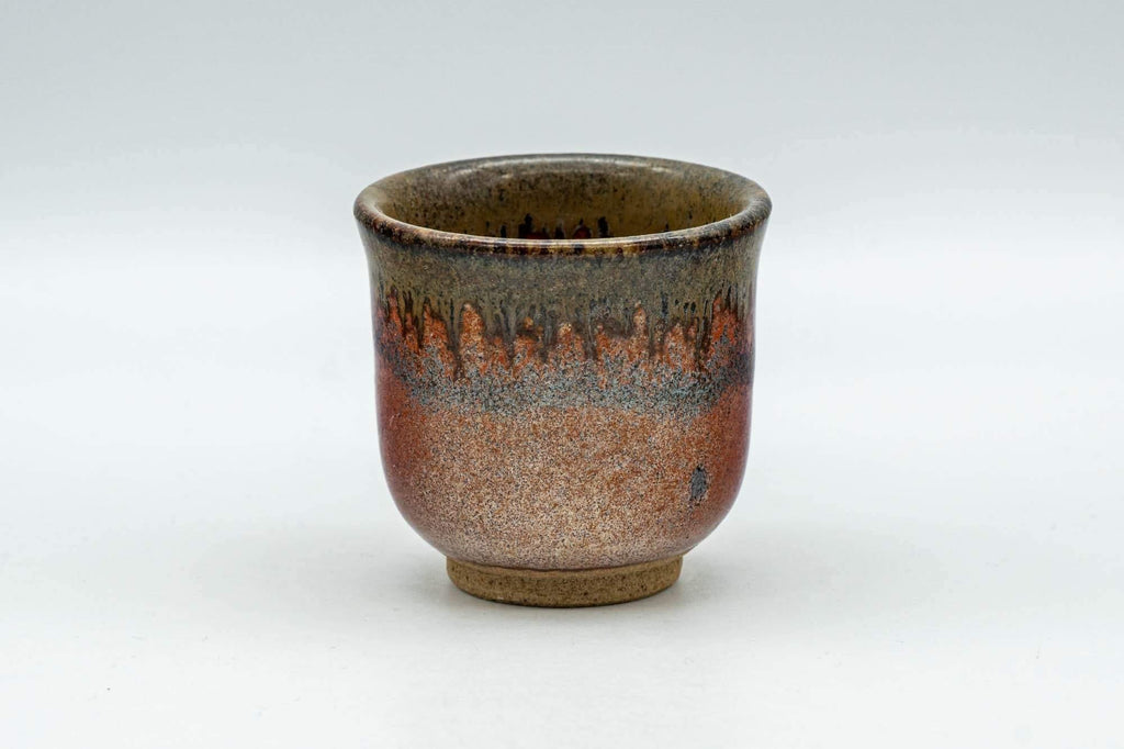Japanese Teacup - Red Brown Drip-Glazed Guinomi - 45ml