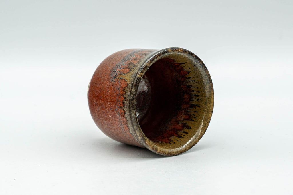 Japanese Teacup - Red Brown Drip-Glazed Guinomi - 45ml