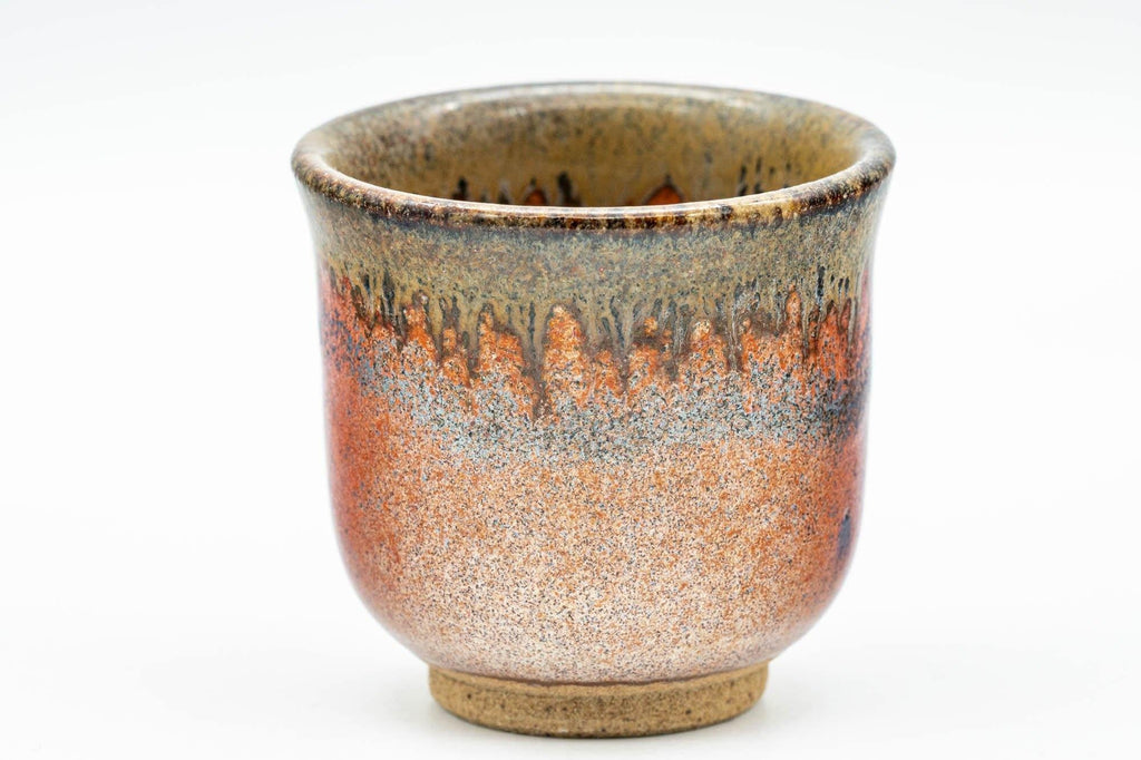 Japanese Teacup - Red Brown Drip-Glazed Guinomi - 45ml