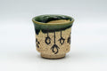 Japanese Teacup - Floral Green Oribe-yaki Guinomi - 60ml