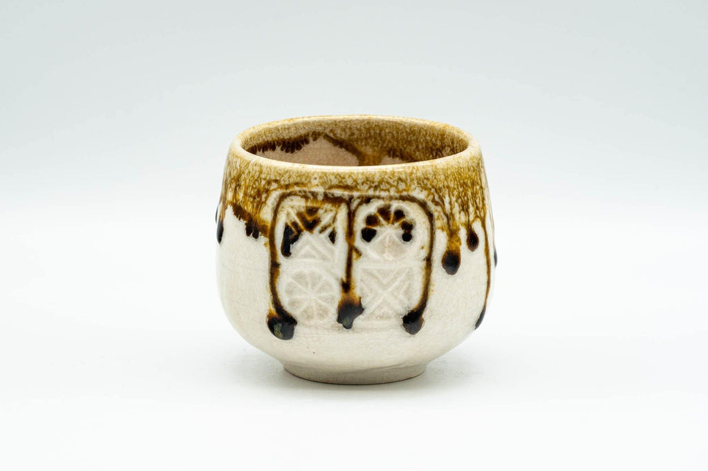 Japanese Teacup - White Honey Drip-Glazed Yunomi - 130ml