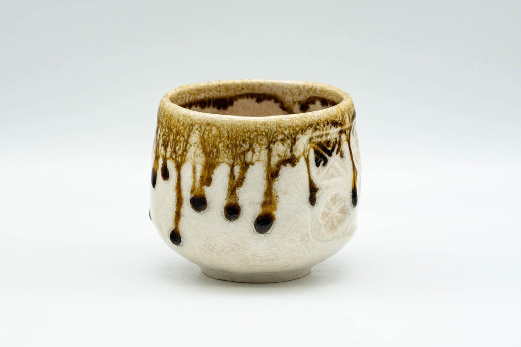 Japanese Teacup - White Honey Drip-Glazed Yunomi - 130ml