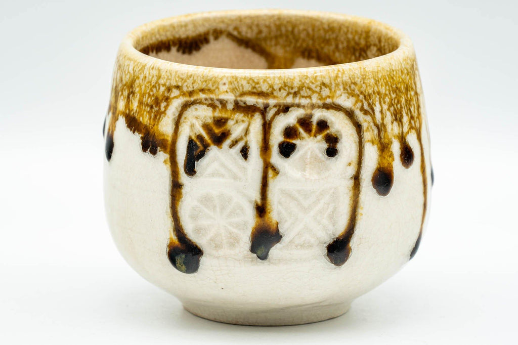 Japanese Teacup - White Honey Drip-Glazed Yunomi - 130ml