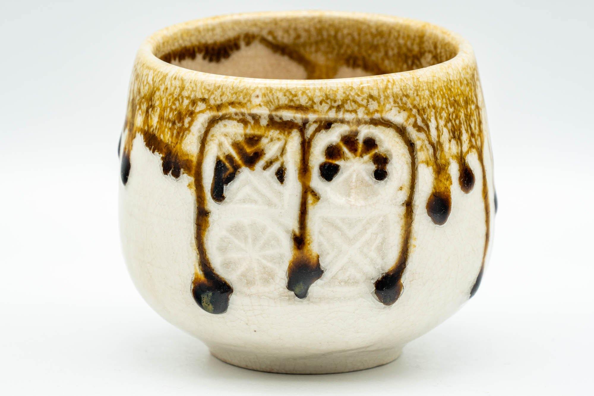 Japanese Teacup - White Honey Drip-Glazed Yunomi - 130ml