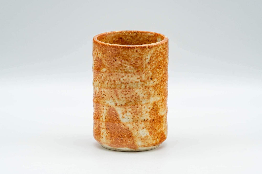 Japanese Teacup - Orange Shino Glazed Tsutsu-gata Yunomi - 130ml