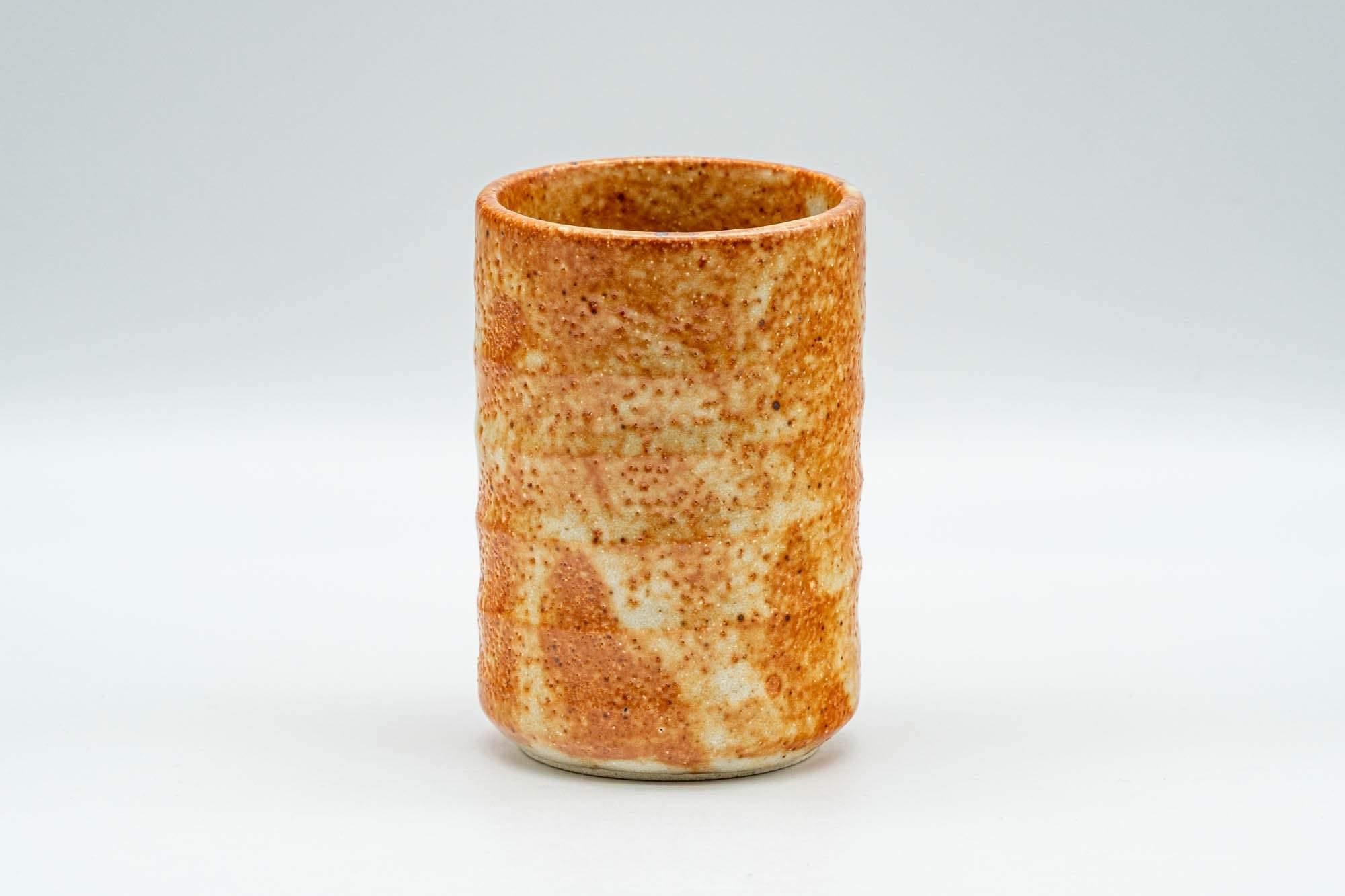 Japanese Teacup - Orange Shino Glazed Tsutsu-gata Yunomi - 130ml