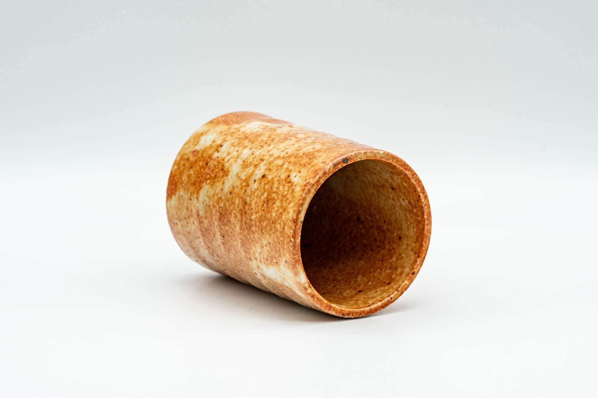 Japanese Teacup - Orange Shino Glazed Tsutsu-gata Yunomi - 130ml