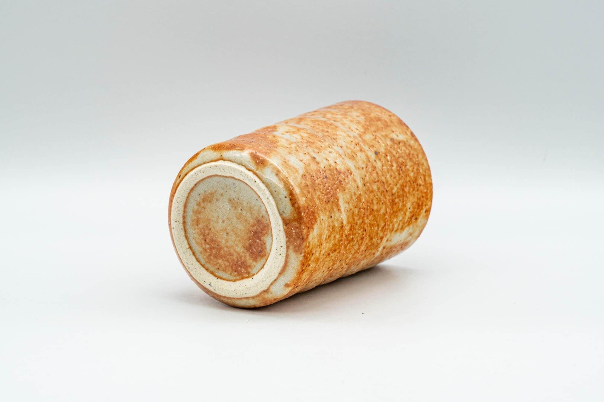 Japanese Teacup - Orange Shino Glazed Tsutsu-gata Yunomi - 130ml