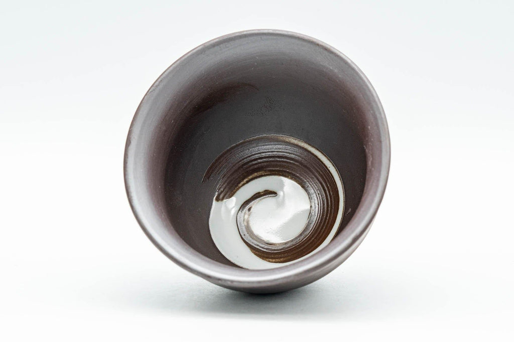 Japanese Teacups - Set of 3 White Spiral Banko-yaki Yunomi - 90ml