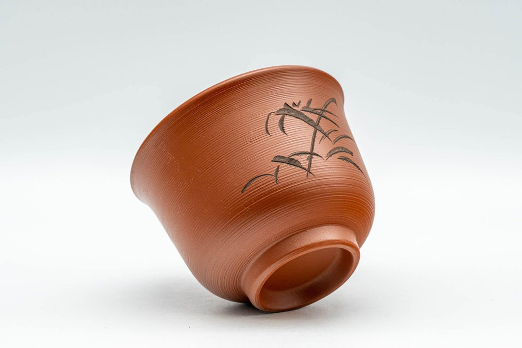 Japanese Teacups - Set of 4 Bamboo Spiraling Tokoname-yaki Yunomi - 100ml