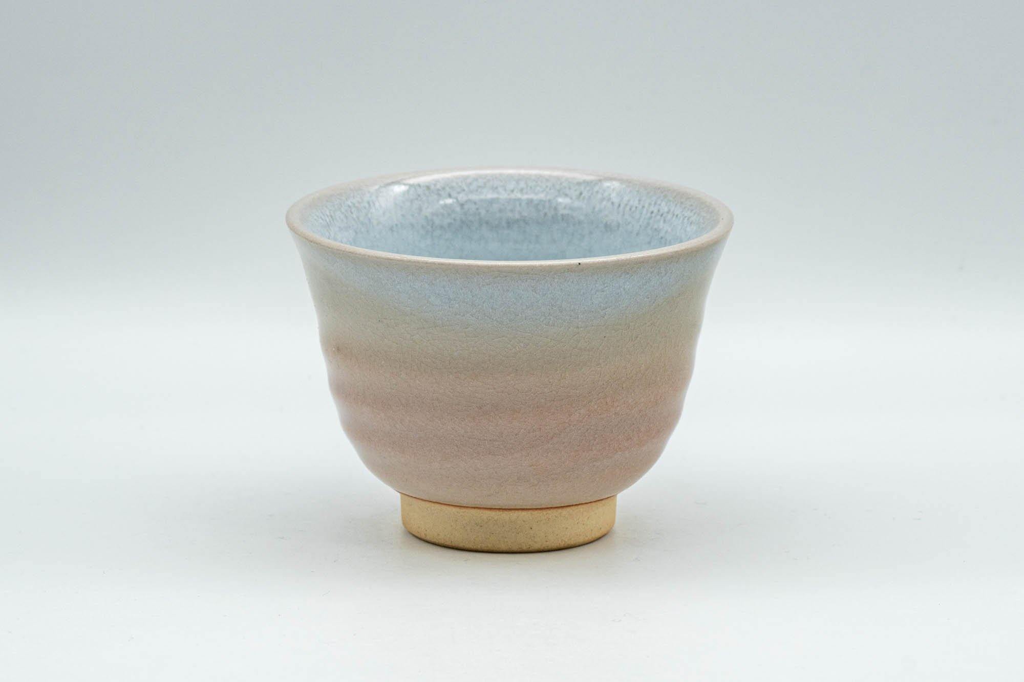 Japanese Teacup - Peach and Blue Interior Glazed Hagi-yaki Yunomi - 120ml