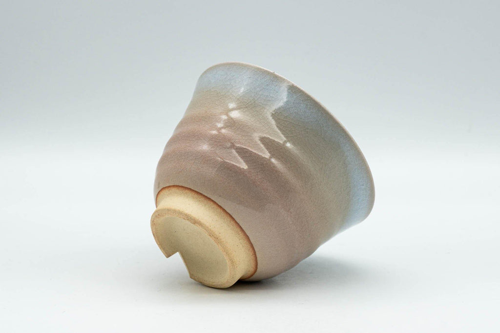 Japanese Teacup - Peach and Blue Interior Glazed Hagi-yaki Yunomi - 120ml