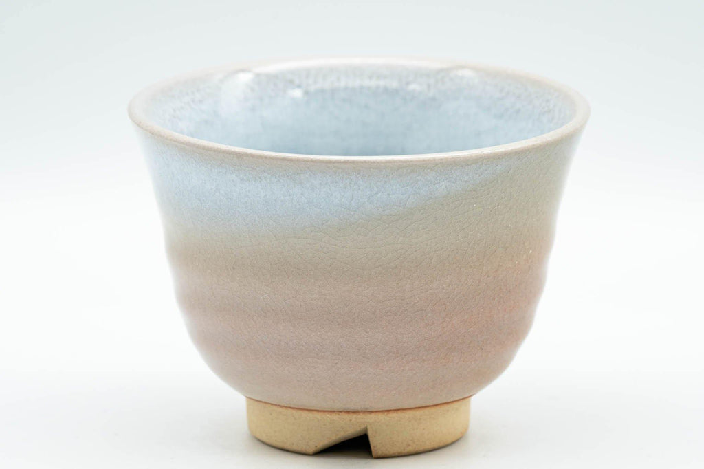 Japanese Teacup - Peach and Blue Interior Glazed Hagi-yaki Yunomi - 120ml