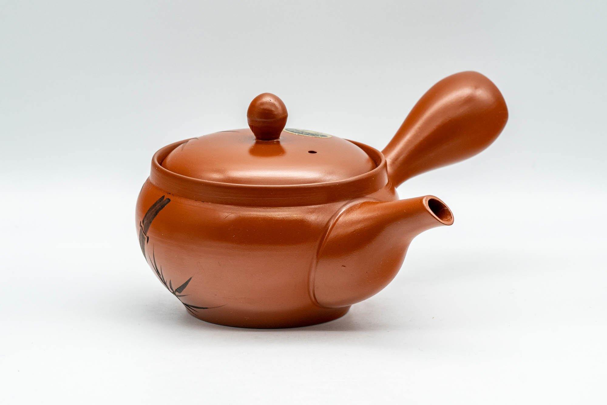 Japanese Kyusu - Engraved Bamboo Tokoname-yaki Teapot - 250ml