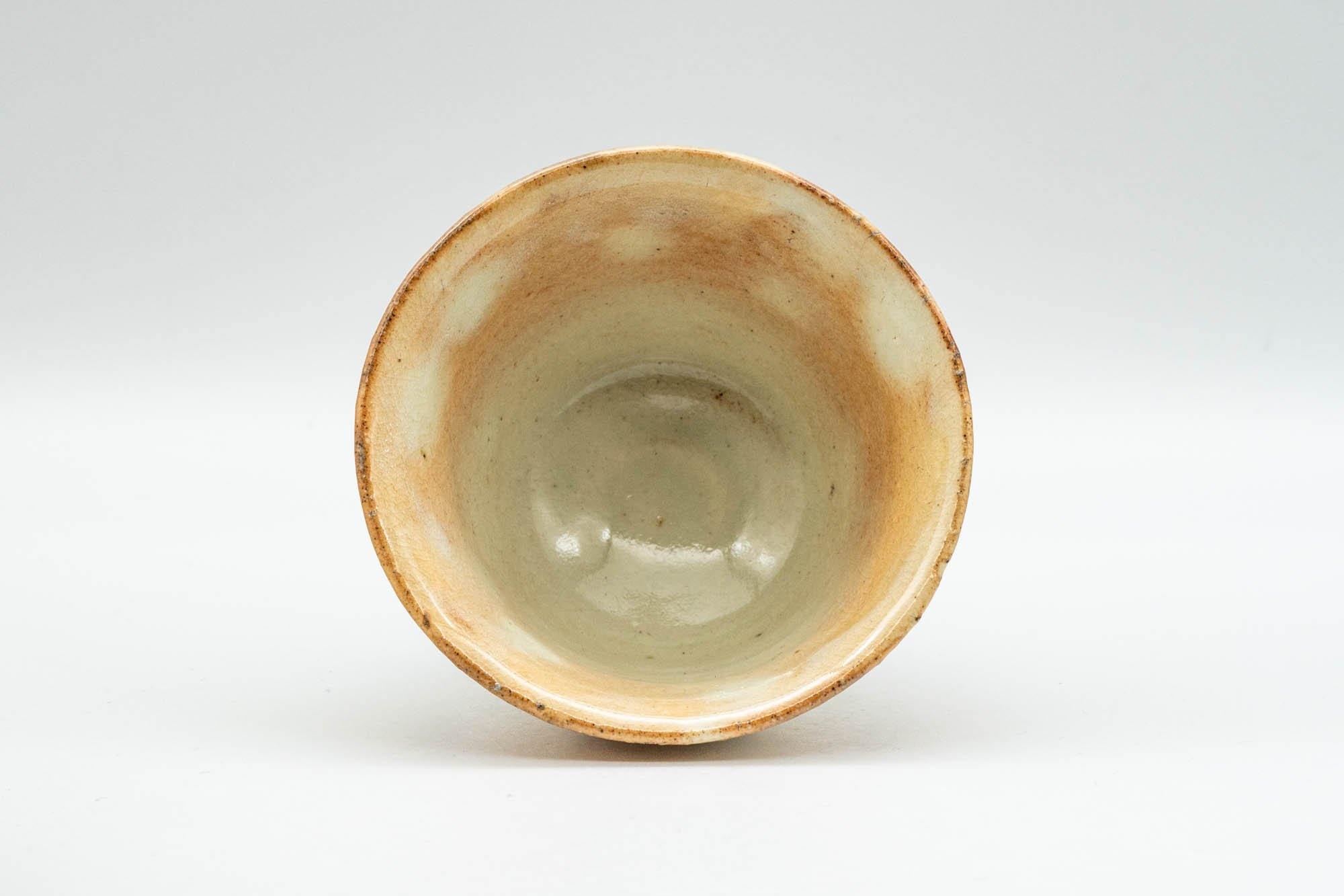 Japanese Teacups - Set of 3 Geometric Beige Glazed Hagi-yaki Yunomi - 110ml