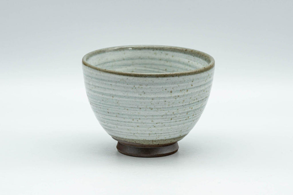 Japanese Teacup - Floral Grey Spiral Glazed Yunomi - 70ml