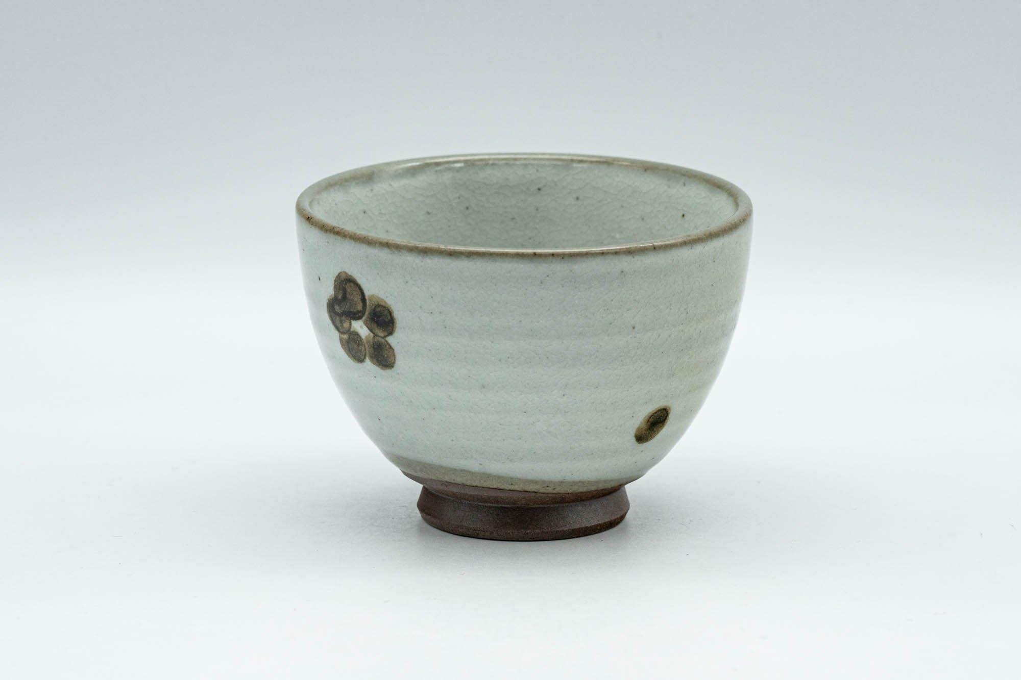 Japanese Teacup - Floral Grey Glazed Yunomi - 70ml