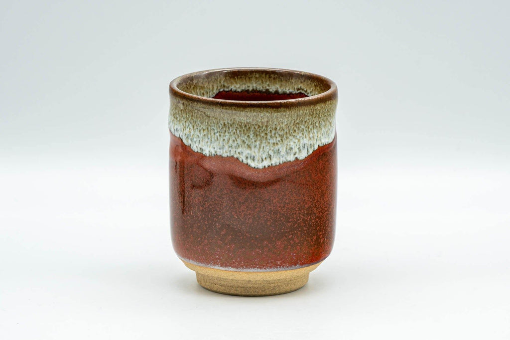 Japanese Teacup - Beige Hare's Fur Red Speckled Glazed Yunomi - 190ml