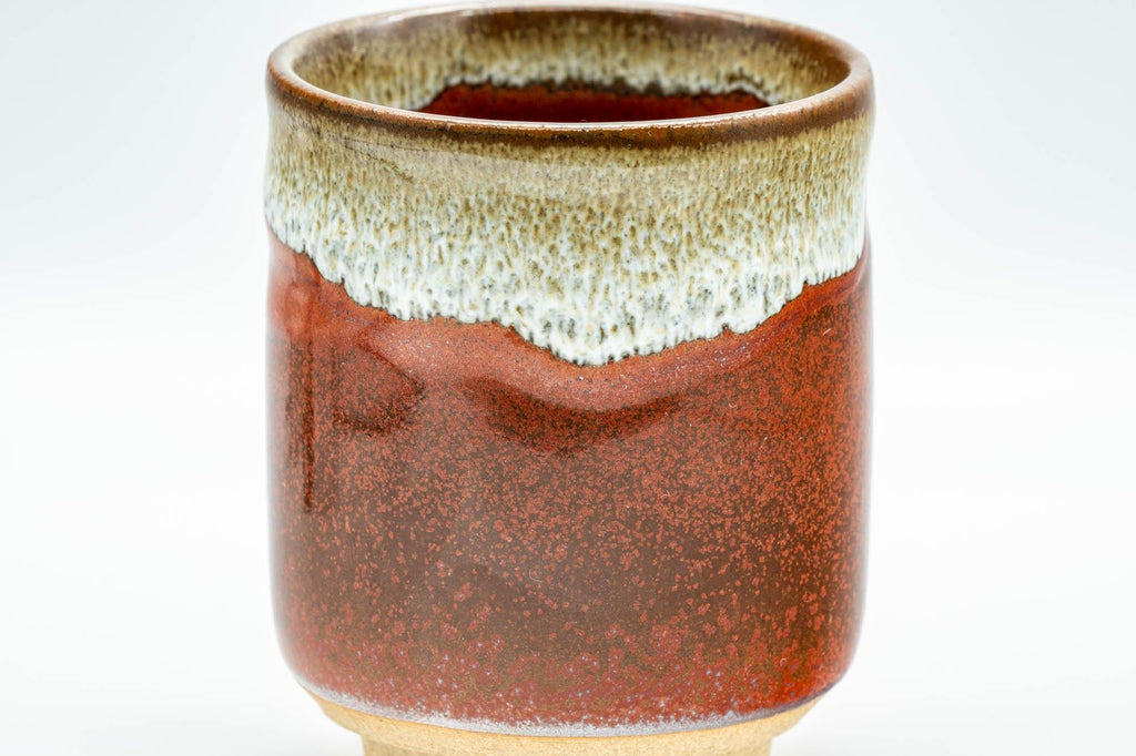 Japanese Teacup - Beige Hare's Fur Red Speckled Glazed Yunomi - 190ml