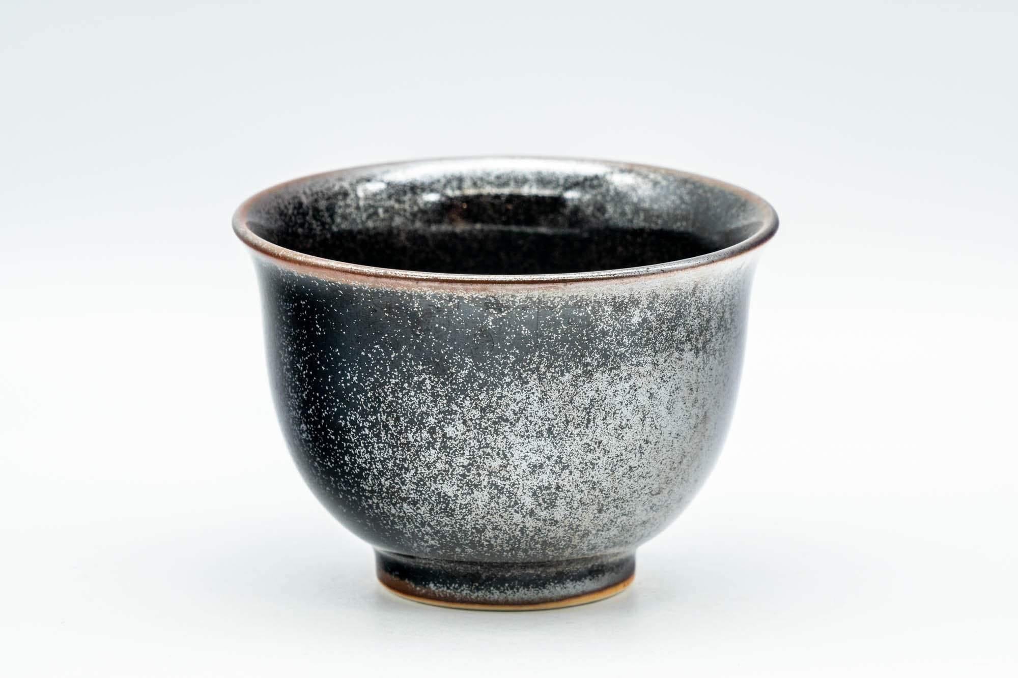 Japanese Teacups - Pair of Shiny Black Glazed Yunomi - 100ml