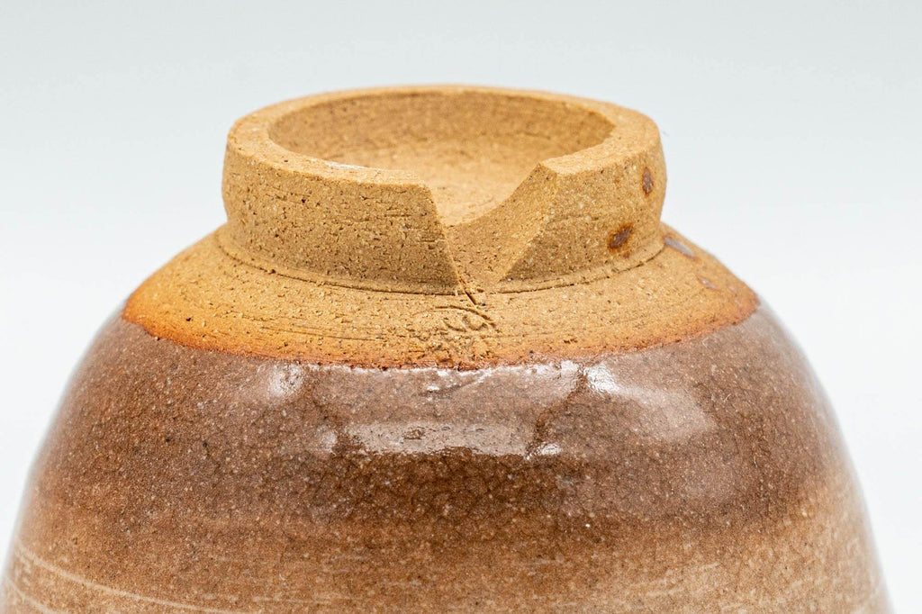 Japanese Teacups - Set of 5 Beige Drip-Glazed Guinomi - 35ml