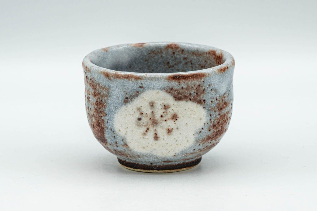 Japanese Teacup - Blossoms Blue Shino Glazed Guinomi - 60ml
