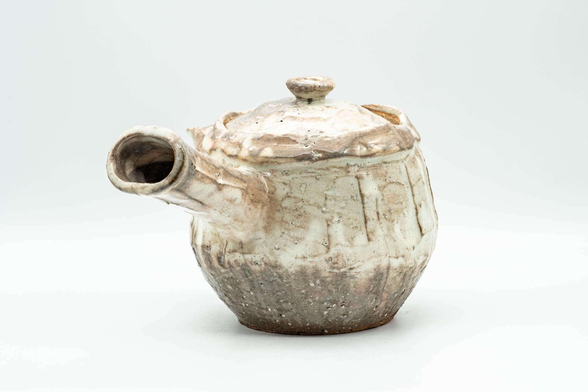 Japanese Tea Set - 納富鳥雲 Notomi Choun, Daikazan Klin - Beige Hagi-yaki Do-ake Kyusu Teapot with 5 Yunomi Teacups in Wooden Box